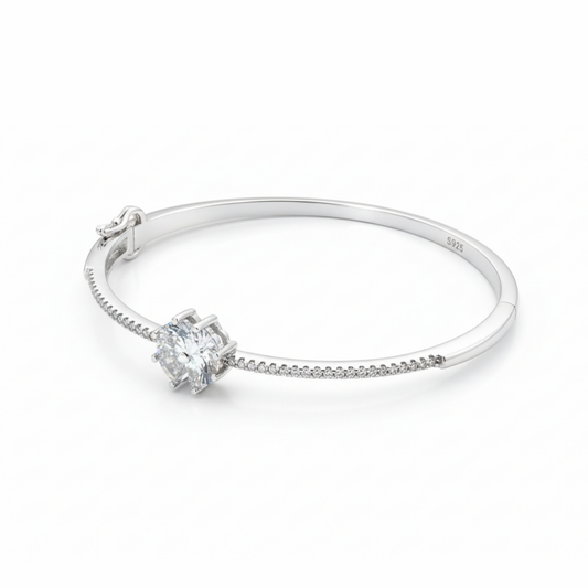 Camellia Silver Kada