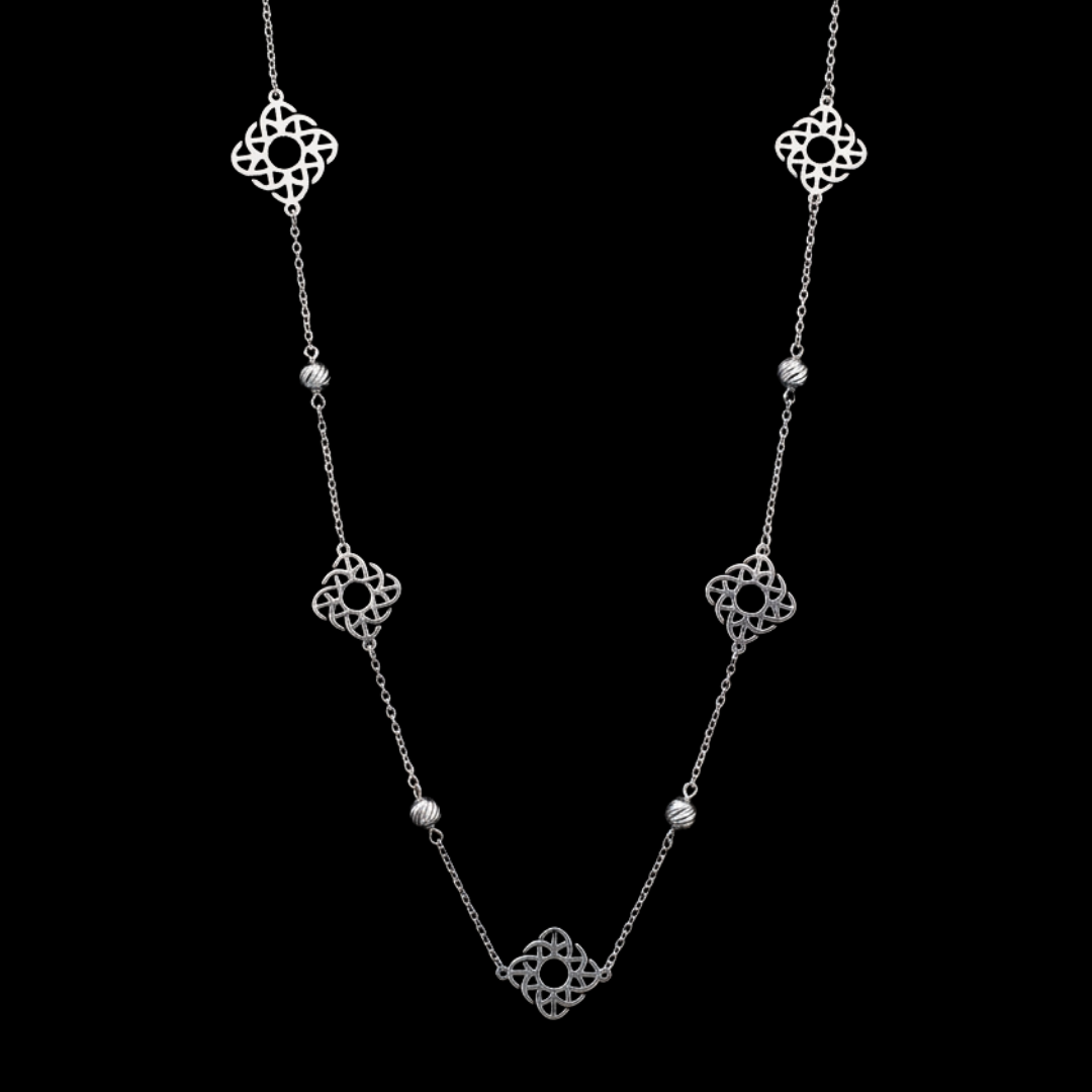Celtic Knot Silver Station Chain