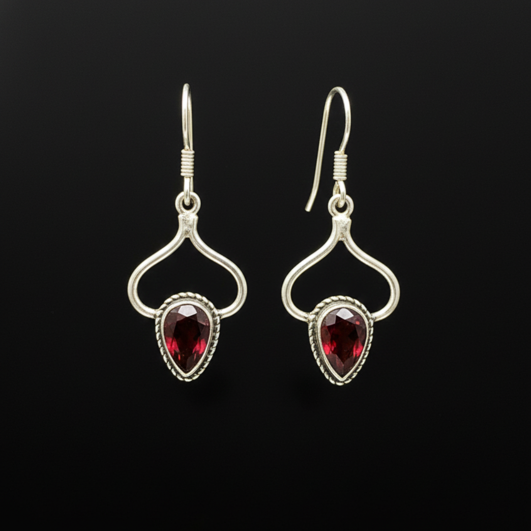 Gulaab-e-Sher Silver Earrings