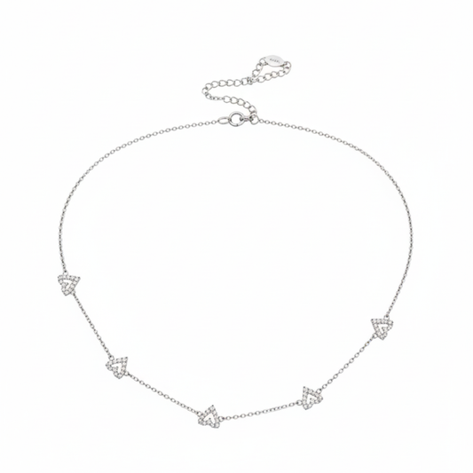 Heart Silver Station Necklace