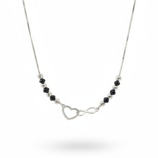 Infinity Heart Silver Mangalsutra