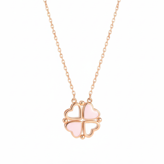 Magnetic Rosegold Clover Necklace
