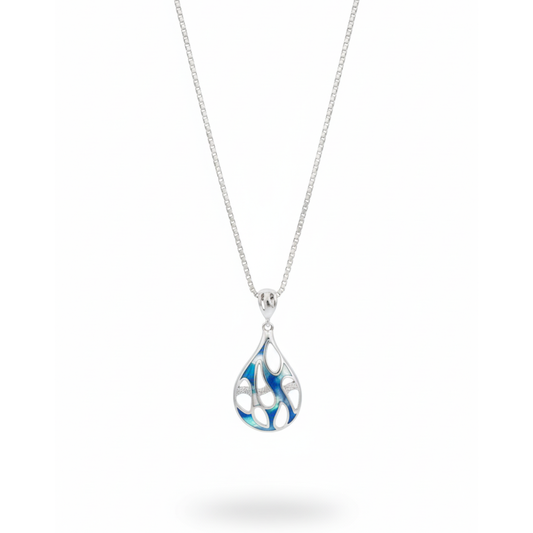 Ocean Bed Silver Enamel Pendant