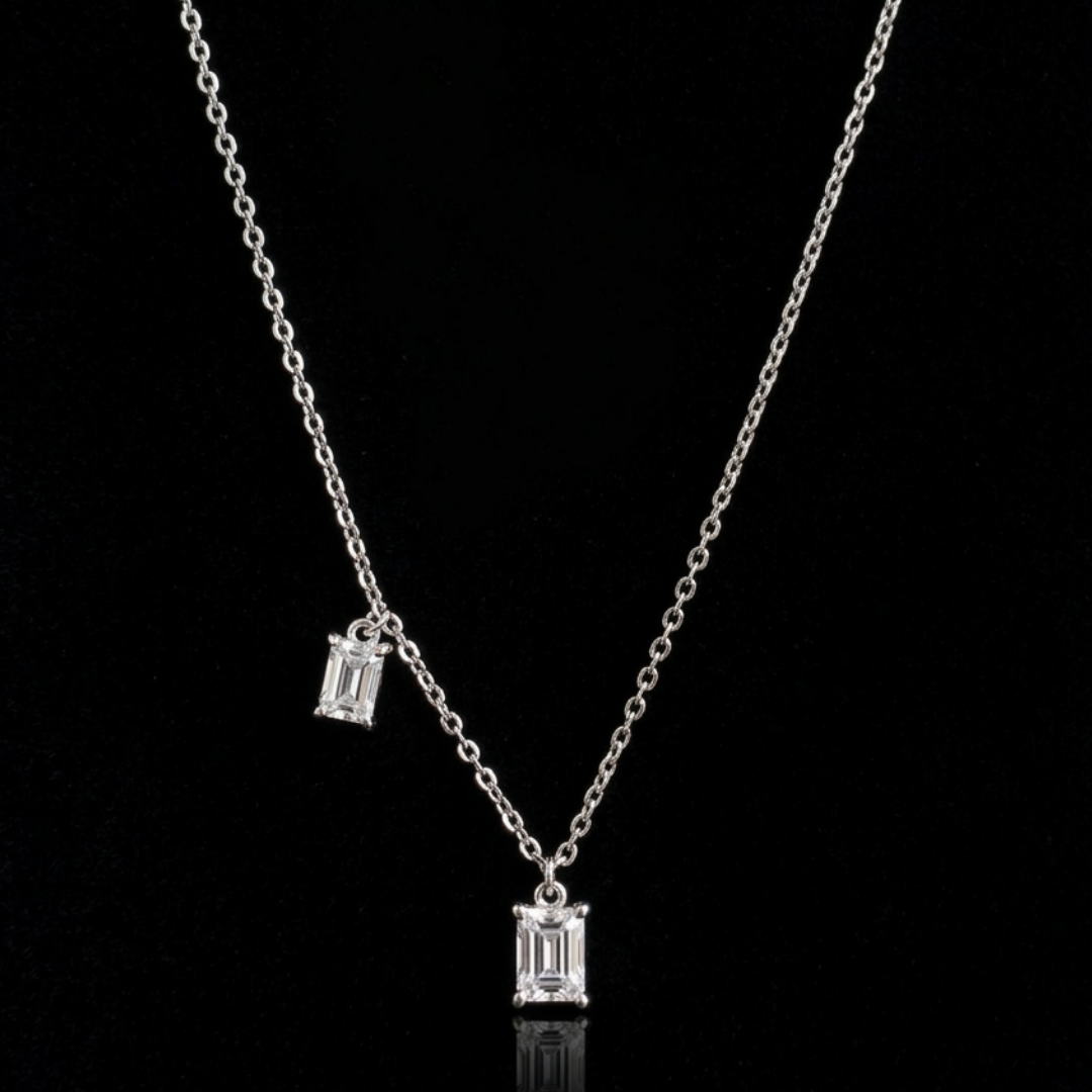 Parallel Drop Silver Pendant