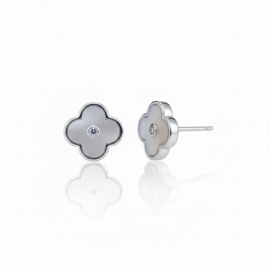 Quatrefoil Silver Earrings