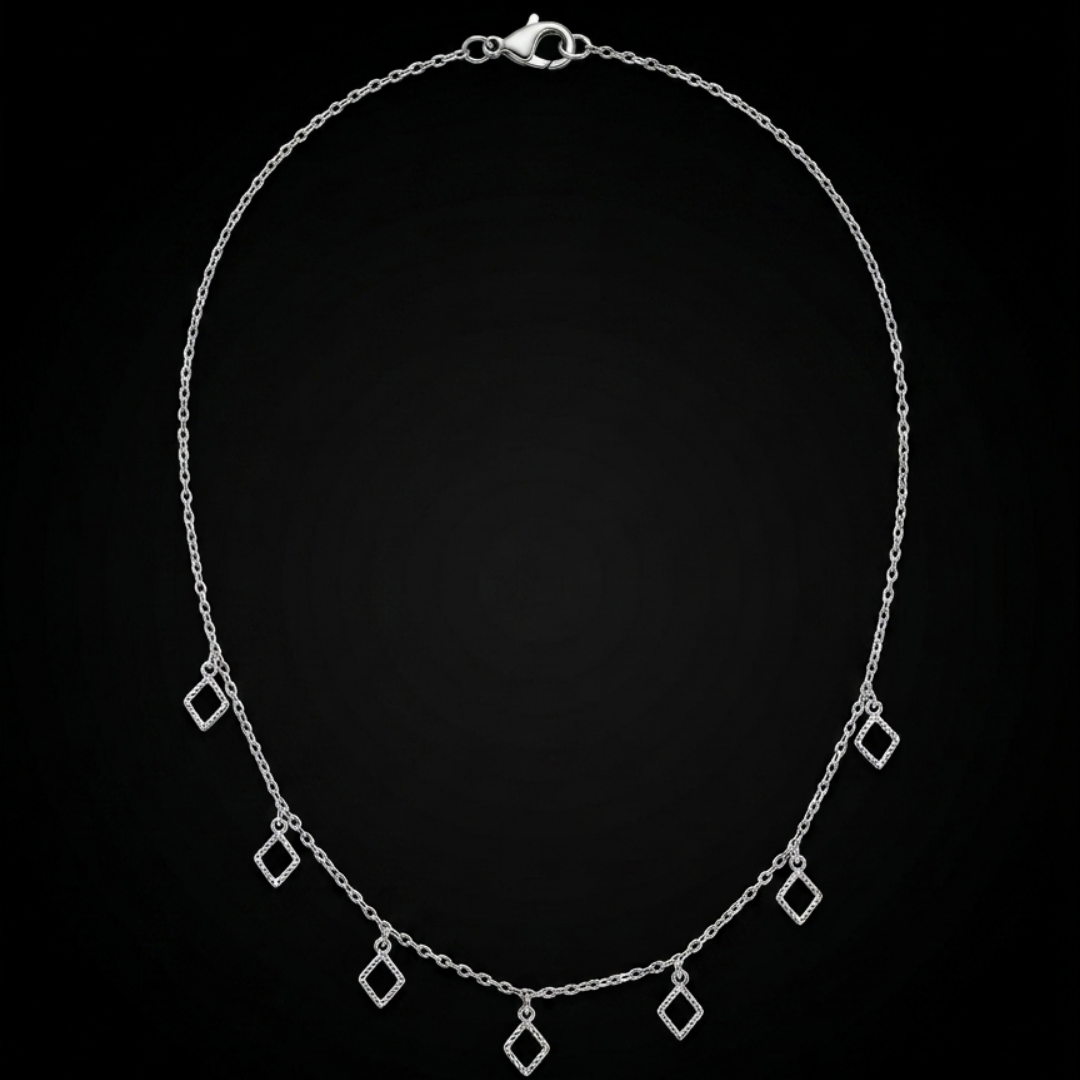 Rhombus Rhythm Silver Necklace