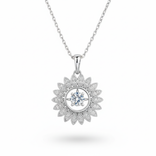Sunflower Silver Pendant