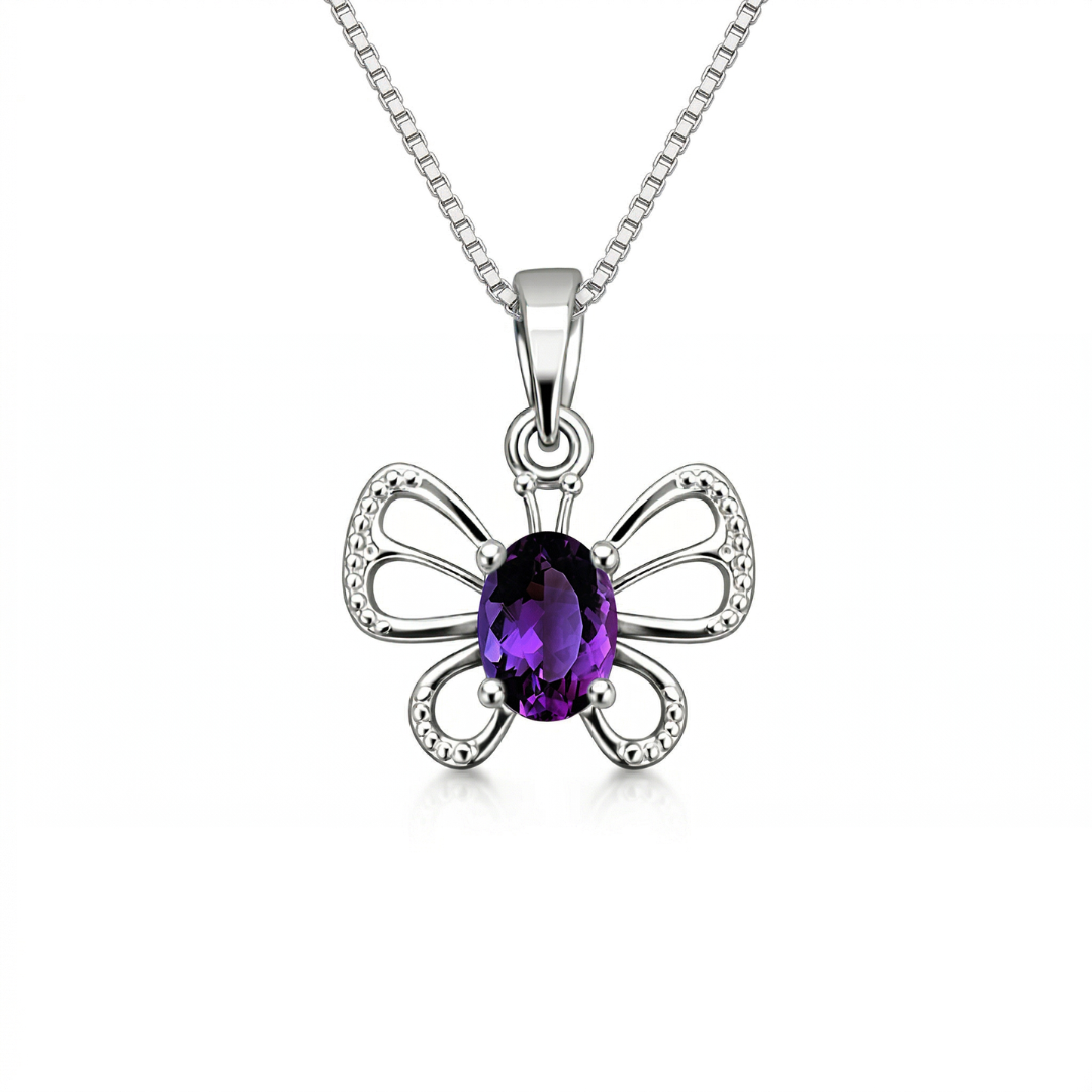 The Monarch Amethyst Pendant in 925 sterling silver