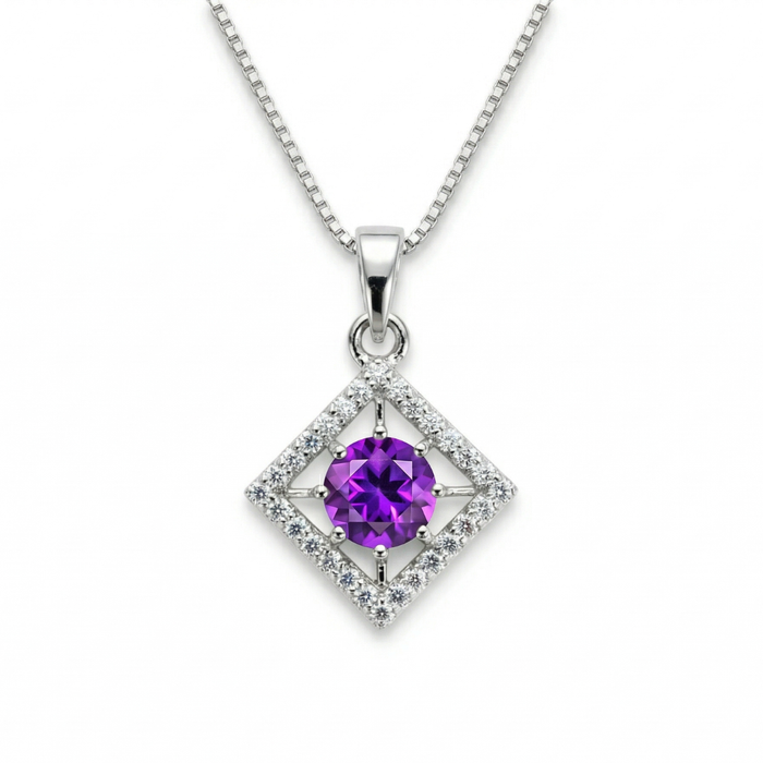 The Serenity Square Amethyst Pendant