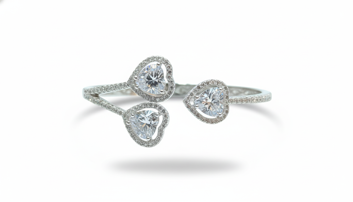Trinity Silver Kada in white