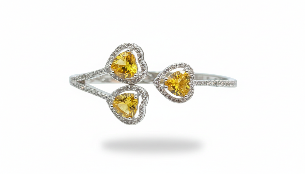 Trinity Silver Kada in yellow