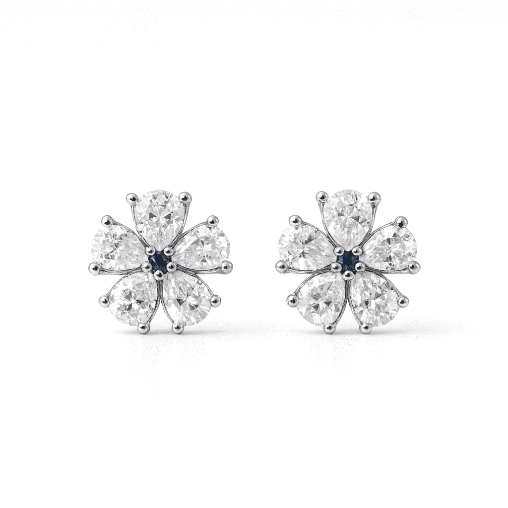 Bloom Solitaire Silver Studs in 925 sterling silver