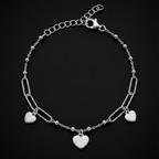 Heart Charm Minimal Silver Bracelet