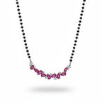 Ruby Blossom Silver Mangalsutra