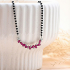 Ruby Blossom Silver Mangalsutra