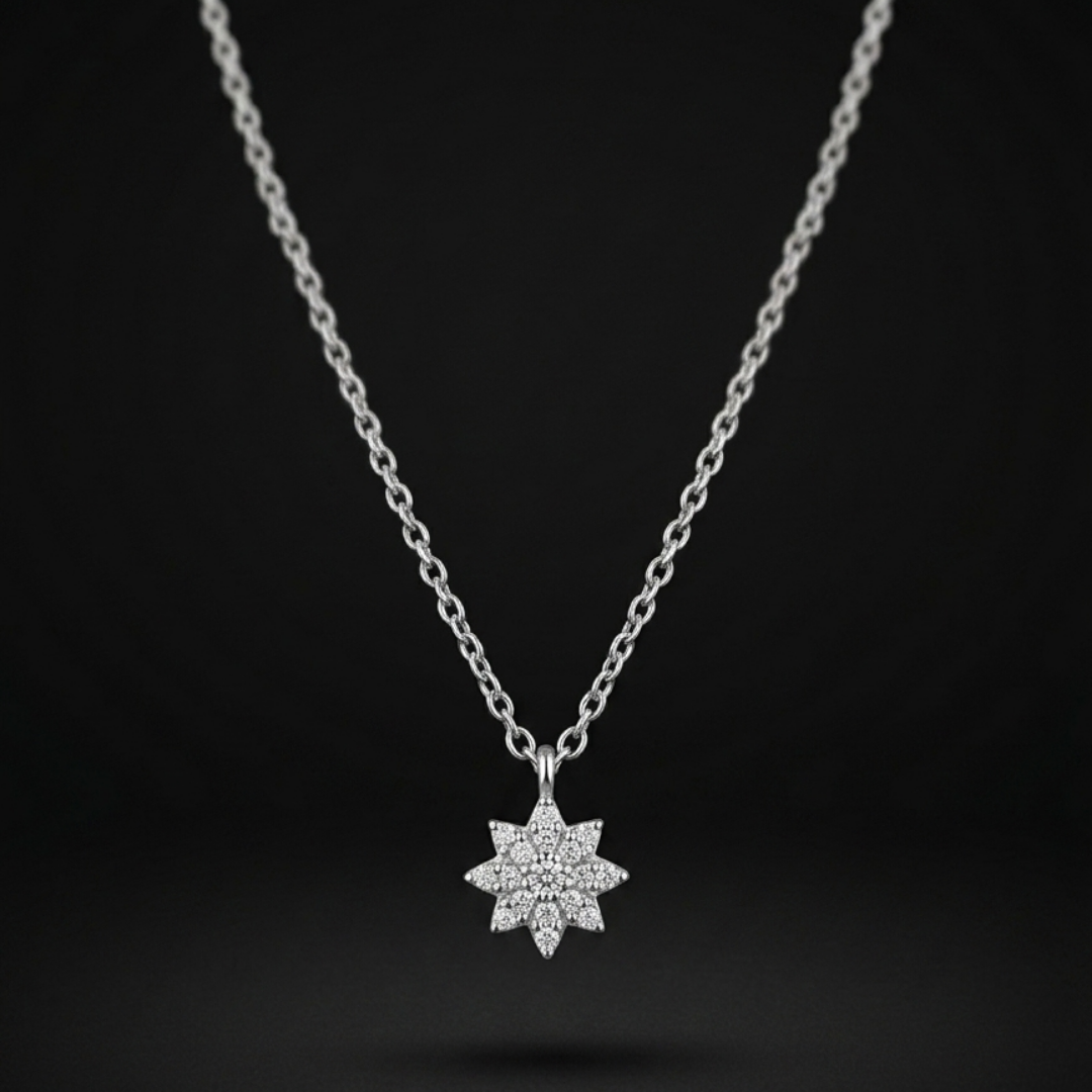 Arctic Bloom Silver Pendant