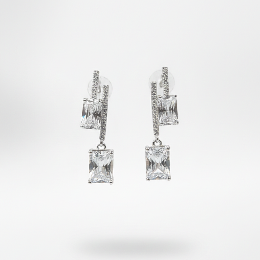 Baguette Cut Dangle Earrings