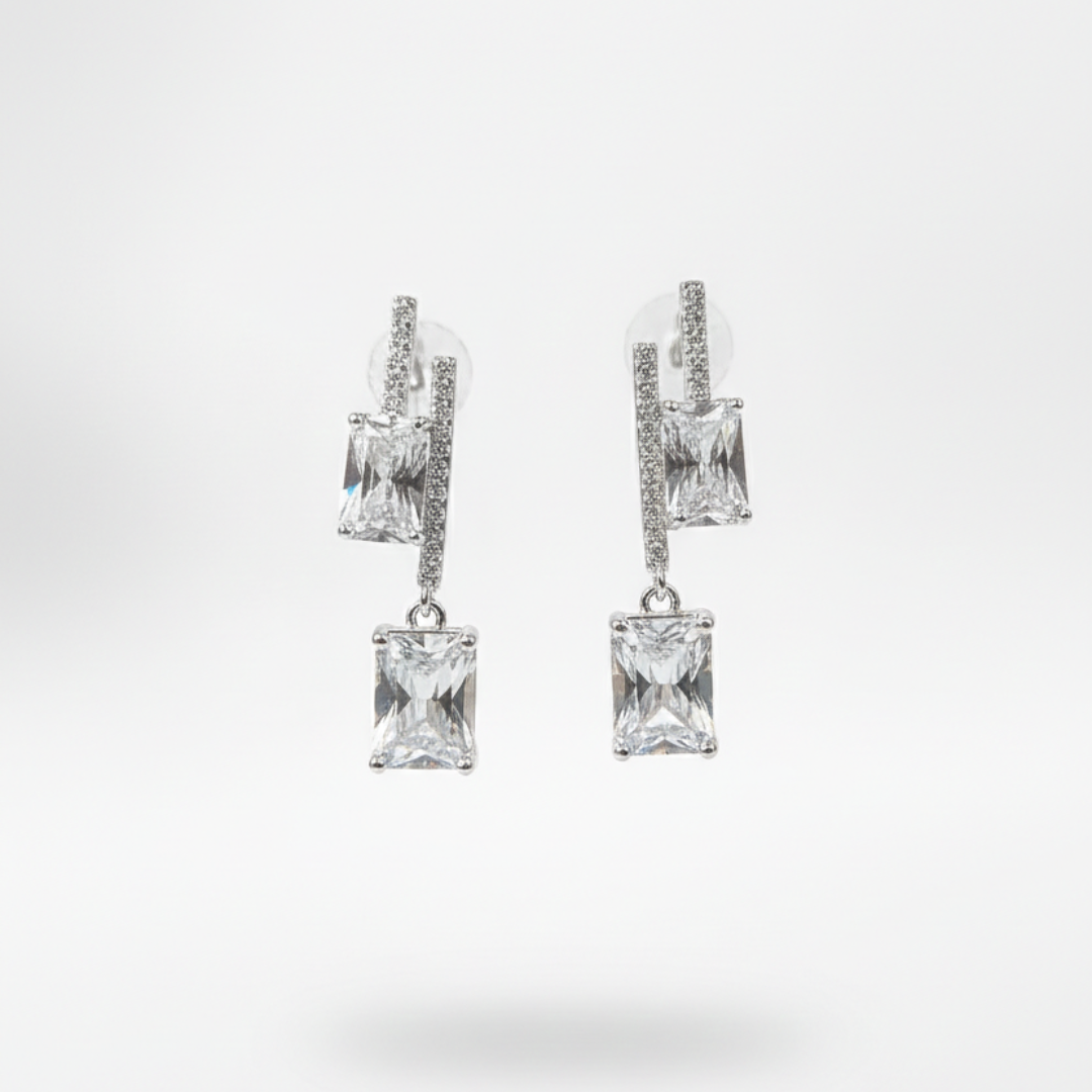 Baguette Cut Dangle Earrings