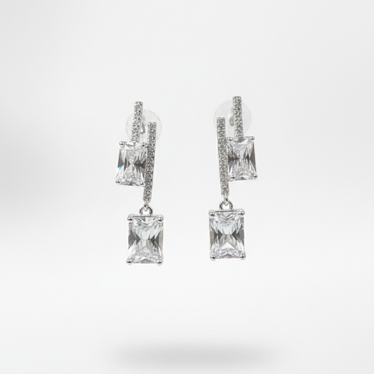 Baguette Cut Dangle Earrings