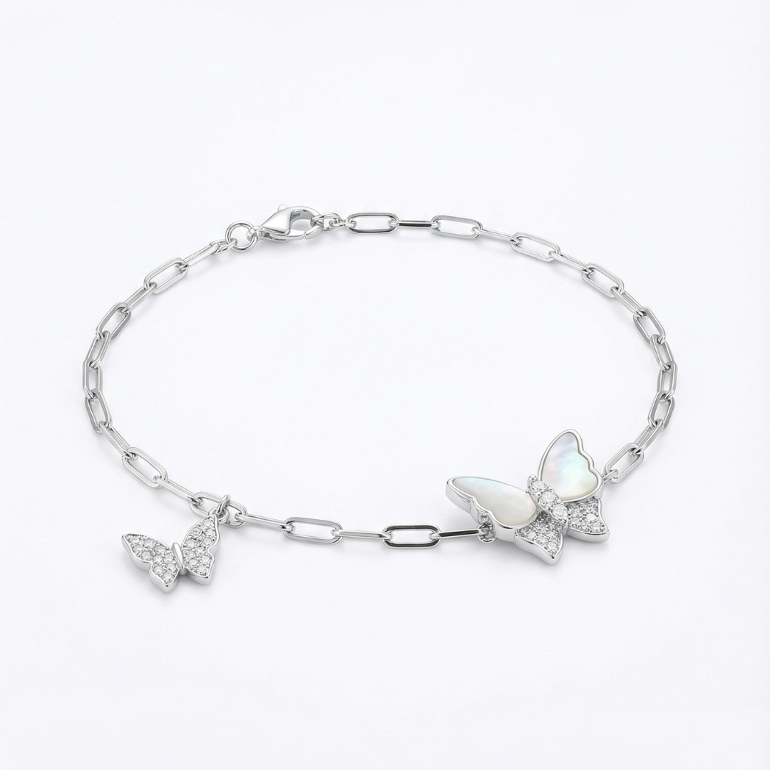 Butterfly Link Silver Bracelet
