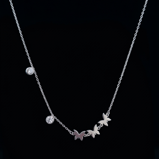 Butterfly Charm Silver Necklace