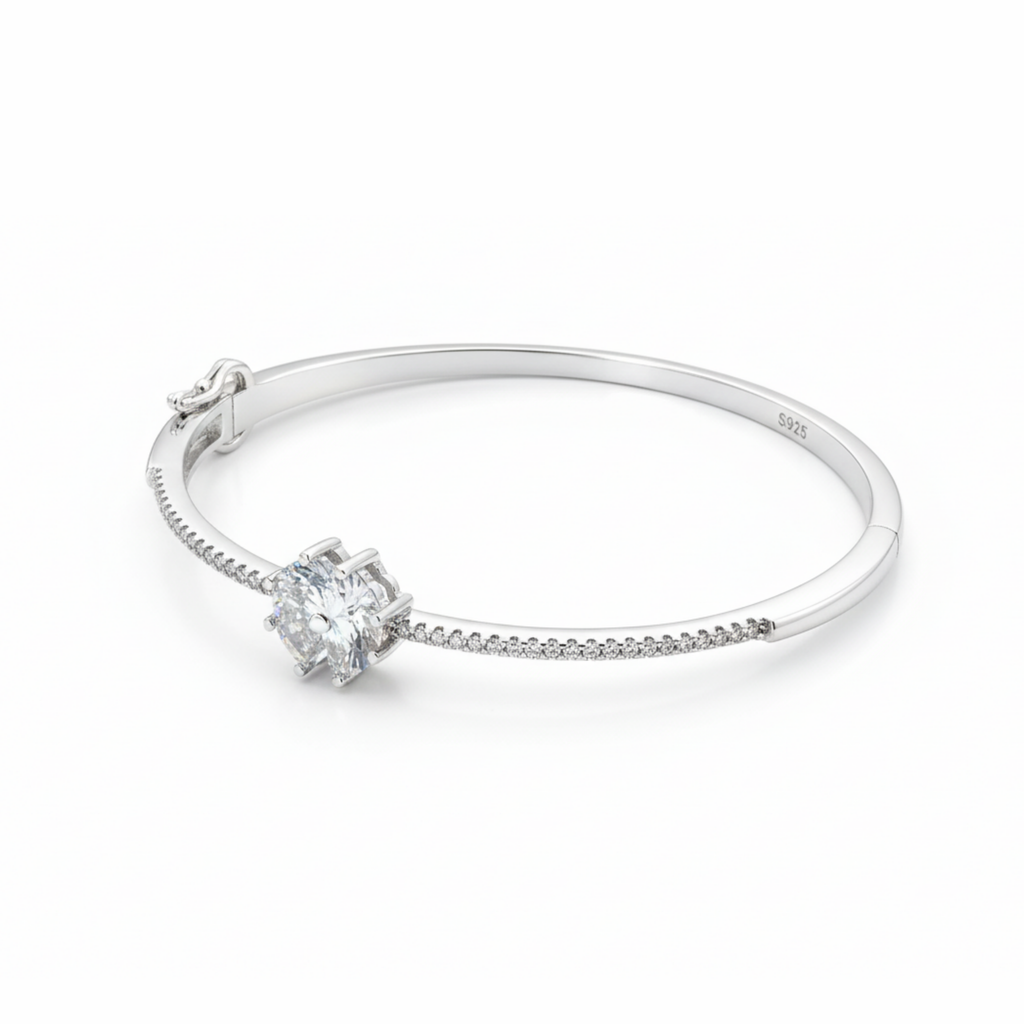 Camellia Silver Kada