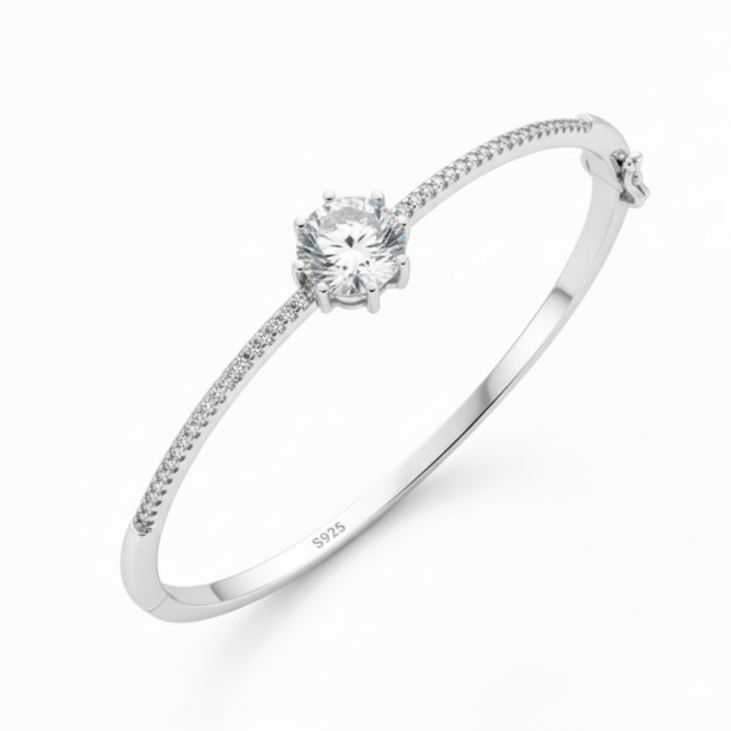 Camellia Silver Kada