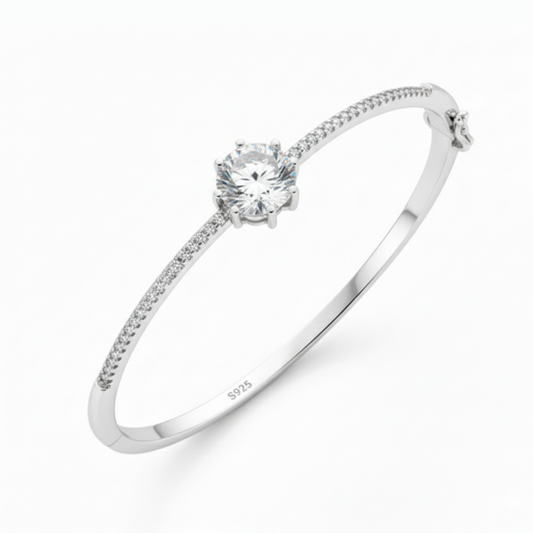 Camellia Silver Kada