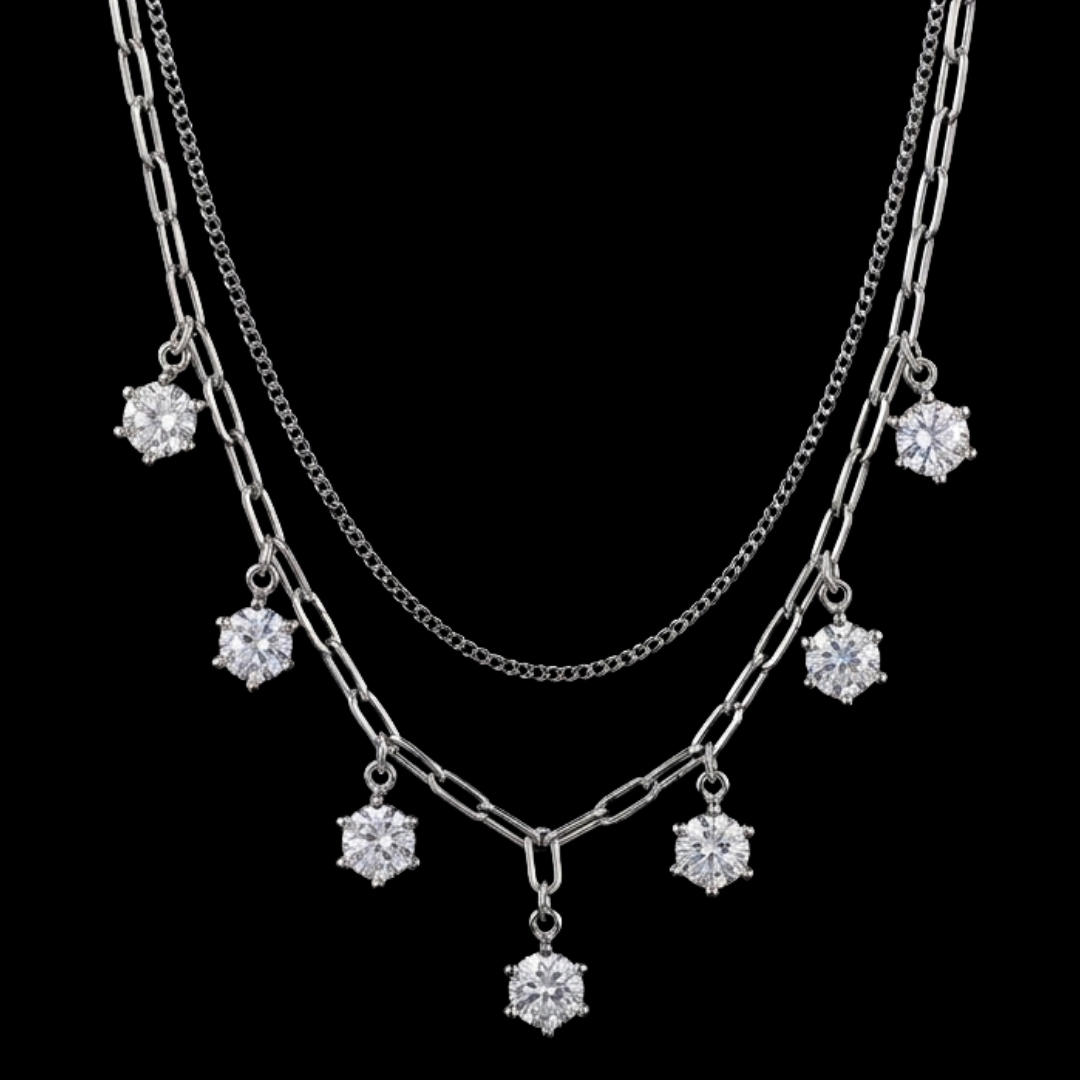 Celestial Link Silver Layered Chain