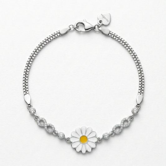 Daisies at Dawn Silver Bracelet