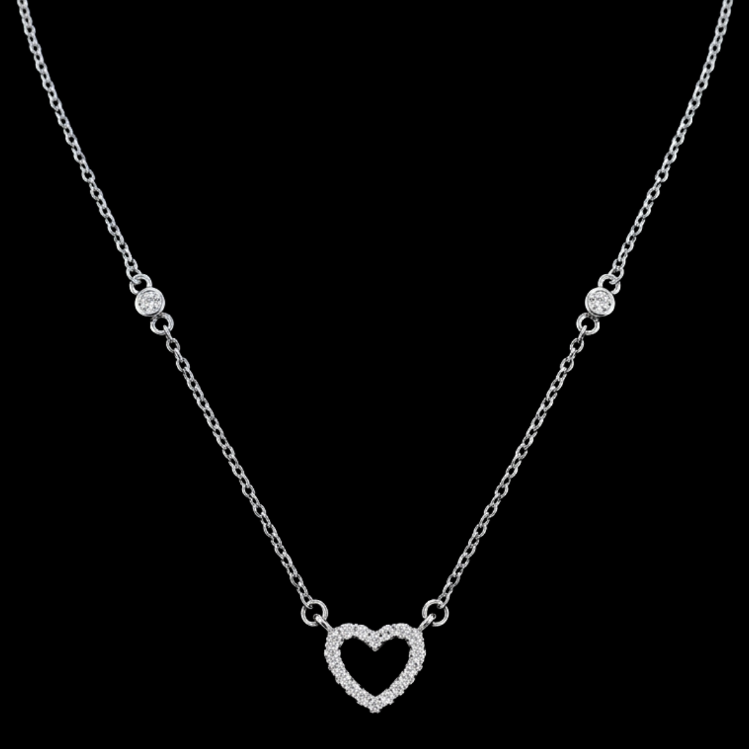 Dewdrop Heart Silver Pendant
