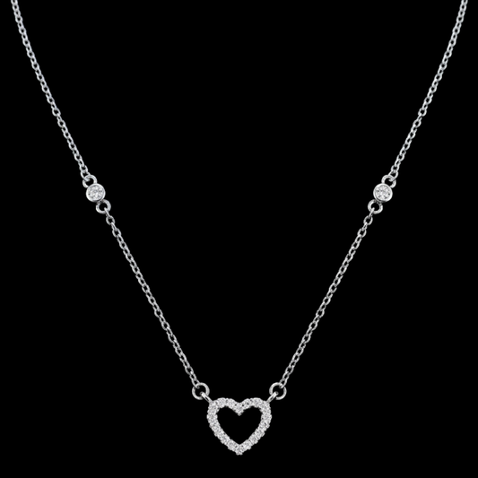 Dewdrop Heart Silver Pendant
