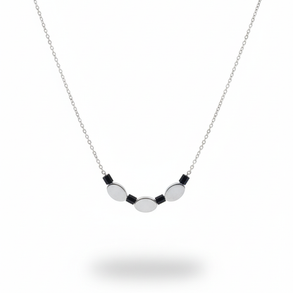 Flat Oval Disc Minimal Silver Mangalsutra