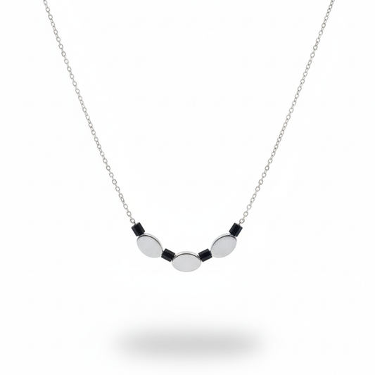 Flat Oval Disc Minimal Silver Mangalsutra