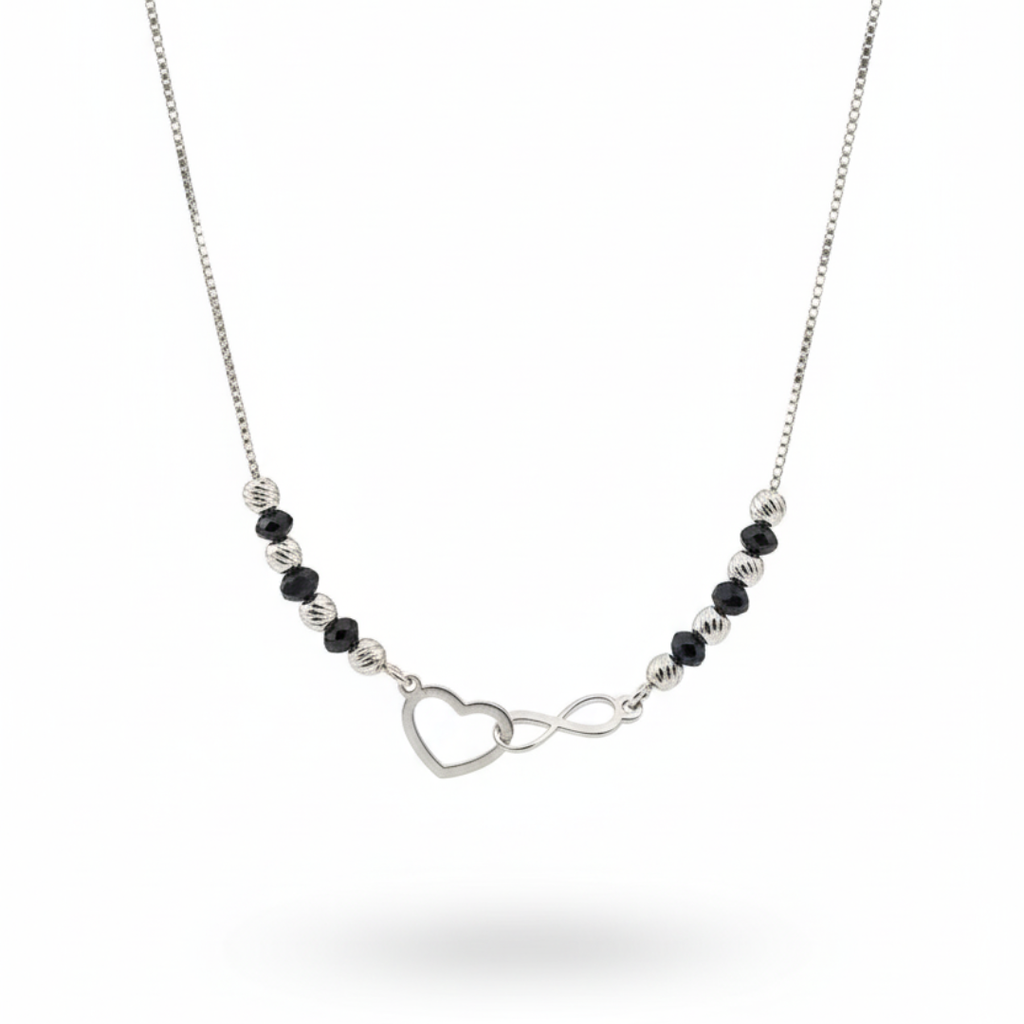 Infinity Heart Silver Mangalsutra