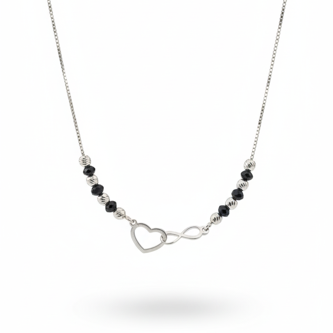 Infinity Heart Silver Mangalsutra