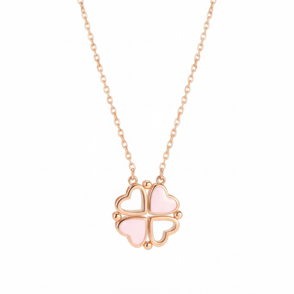 Magnetic Rosegold Clover Necklace