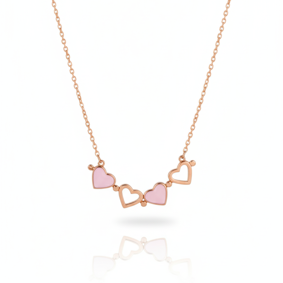 Magnetic Rosegold Clover Necklace