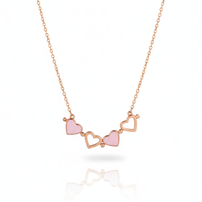 Magnetic Rosegold Clover Necklace