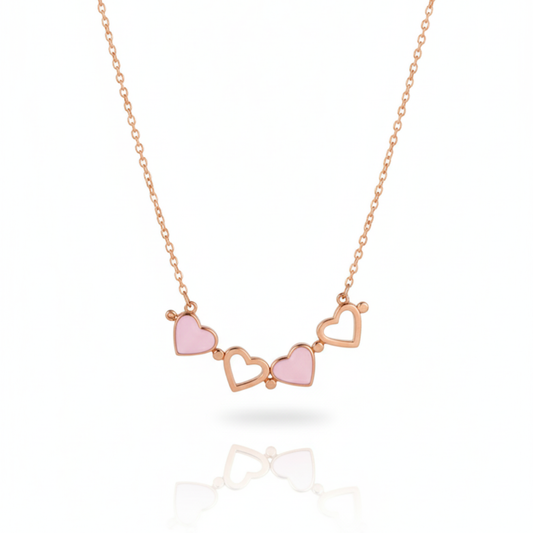 Magnetic Rosegold Clover Necklace