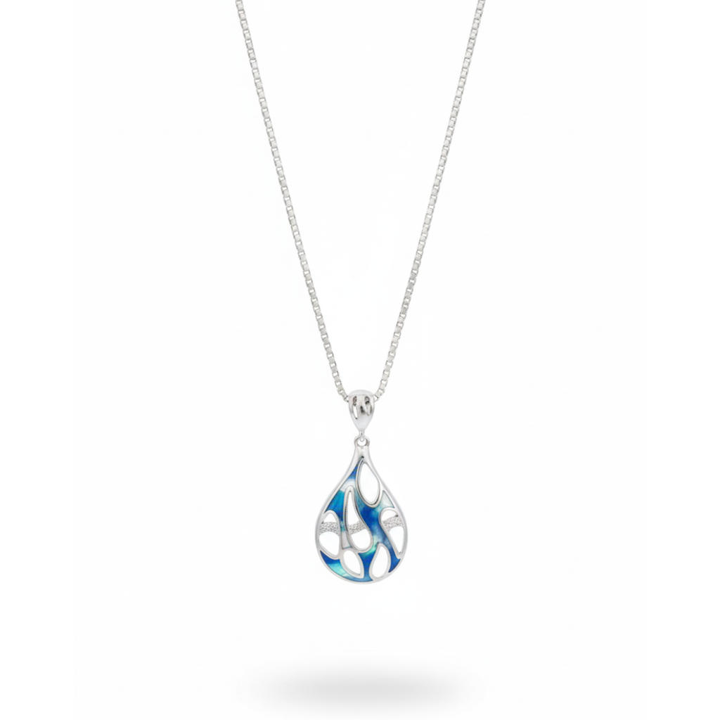 Ocean Bed Silver Enamel Pendant