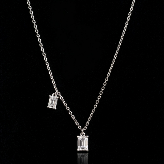 Parallel Drop Silver Pendant