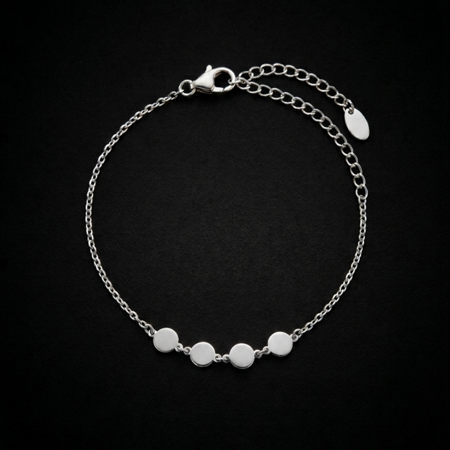Quad Disc Silver Bracelet in 925 sterling silver