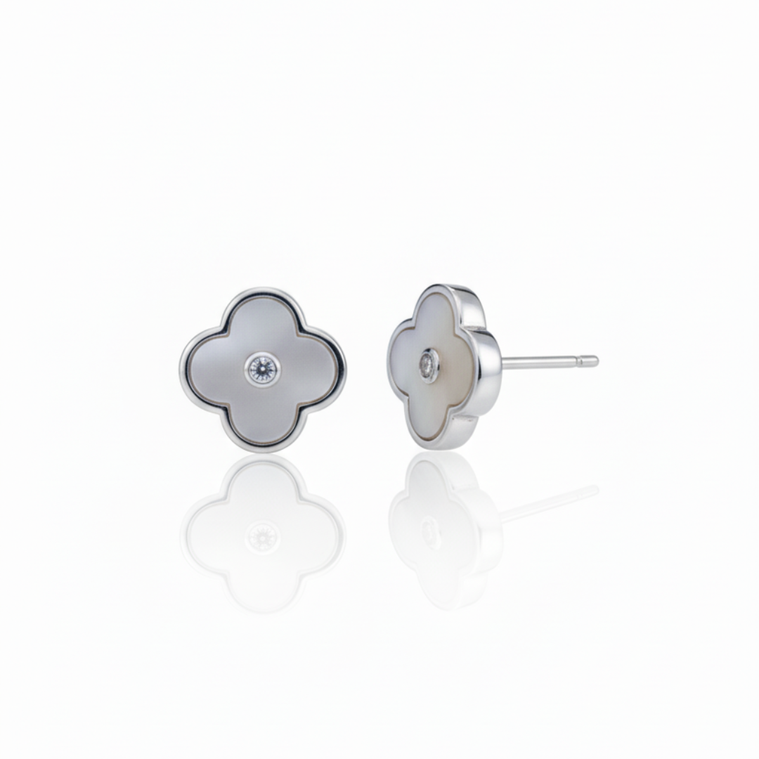 Quatrefoil Silver Earrings