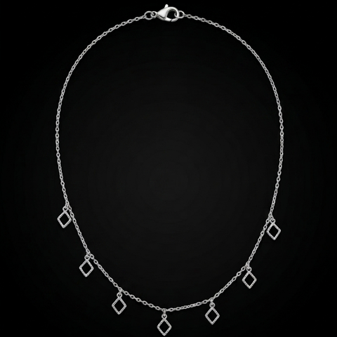 Rhombus Rhythm Silver Necklace in 925 sterling silver