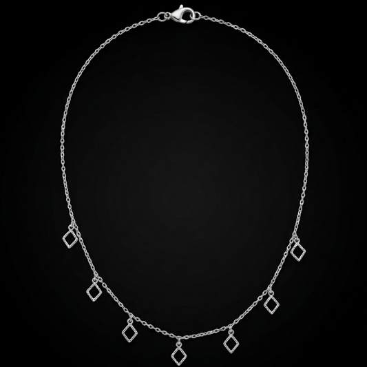 Rhombus Rhythm Silver Necklace