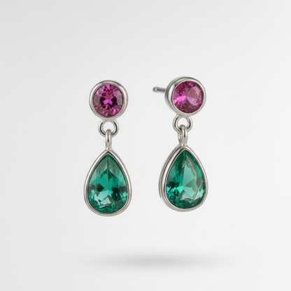 Ruby & Emerald Duet Necklace Set