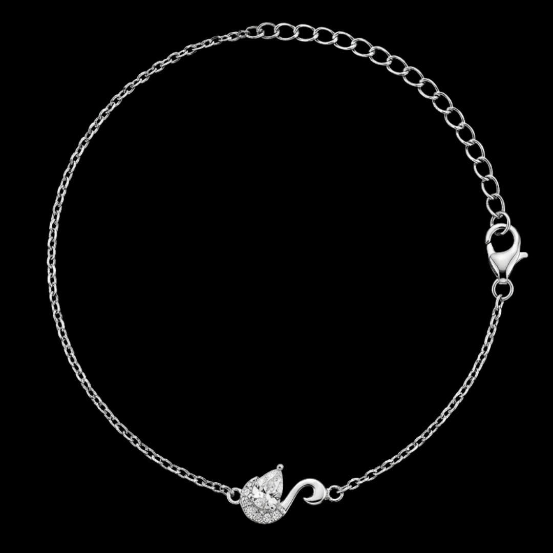 Serene Swan Silver Bracelet