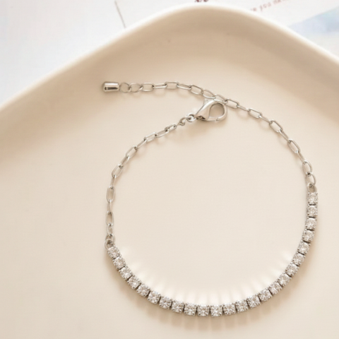 Split Symmetry Silver Bracelet in 925 sterling silver