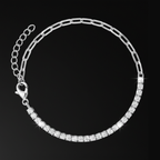 Split Symmetry Silver Bracelet
